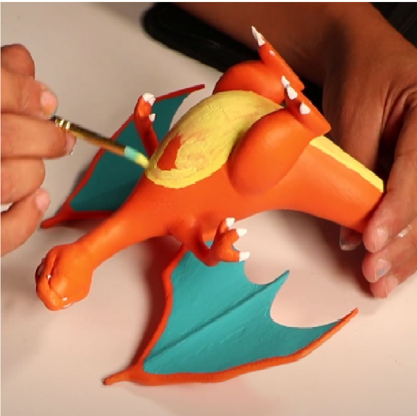 dragón 3d  pintado con aerógrafo