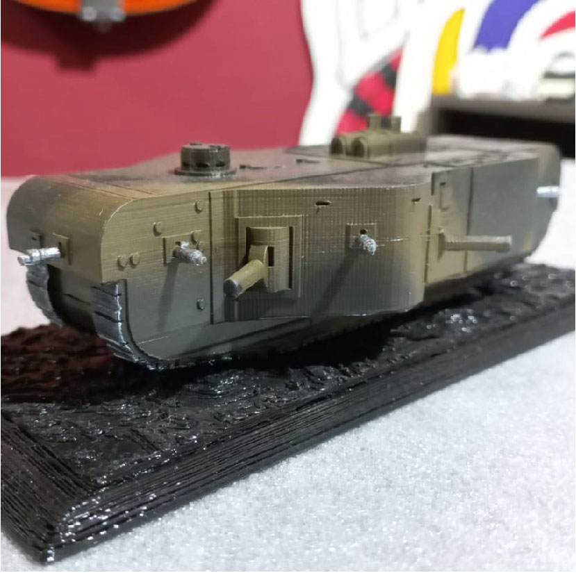 tanque 3d pintado con aerógrafo